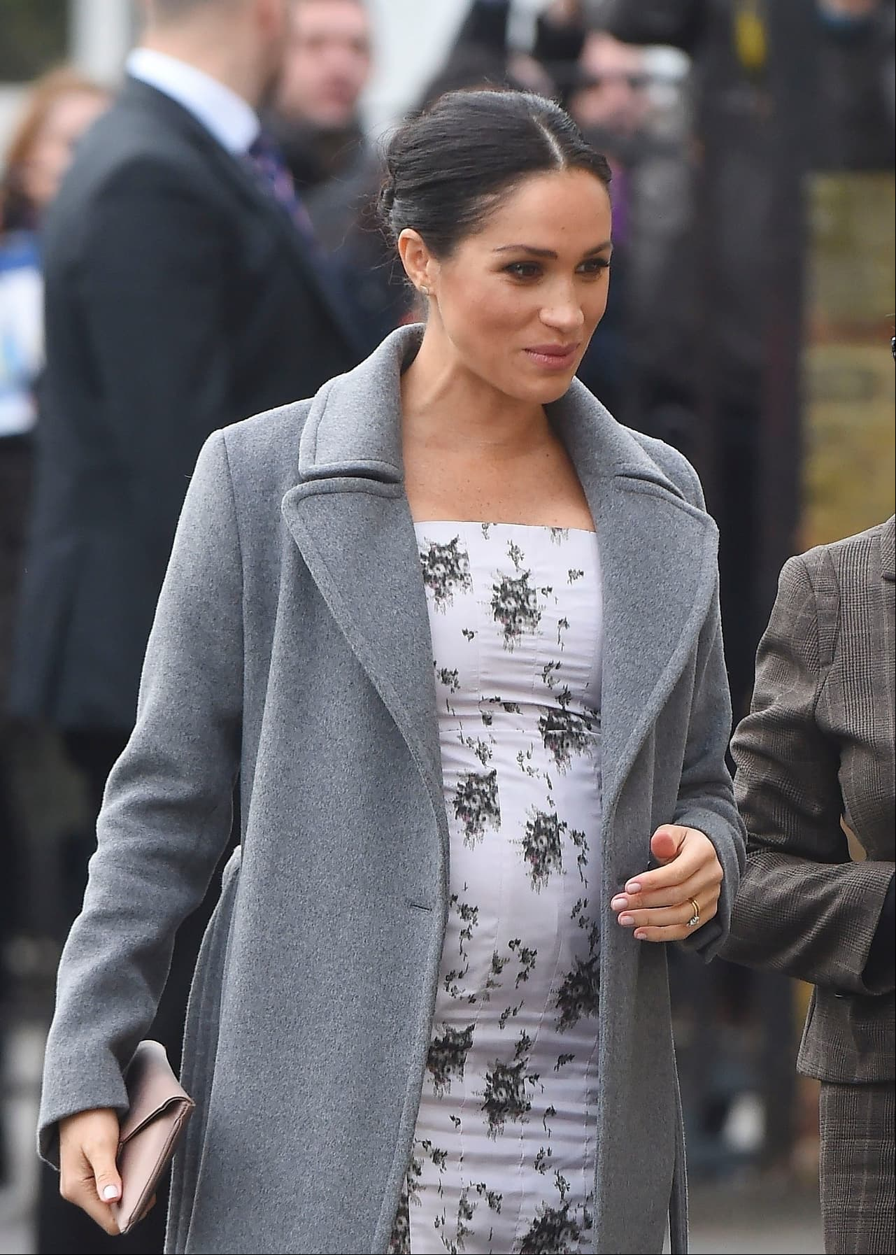 El embarazo de Meghan fue el protagonista durante su visita.