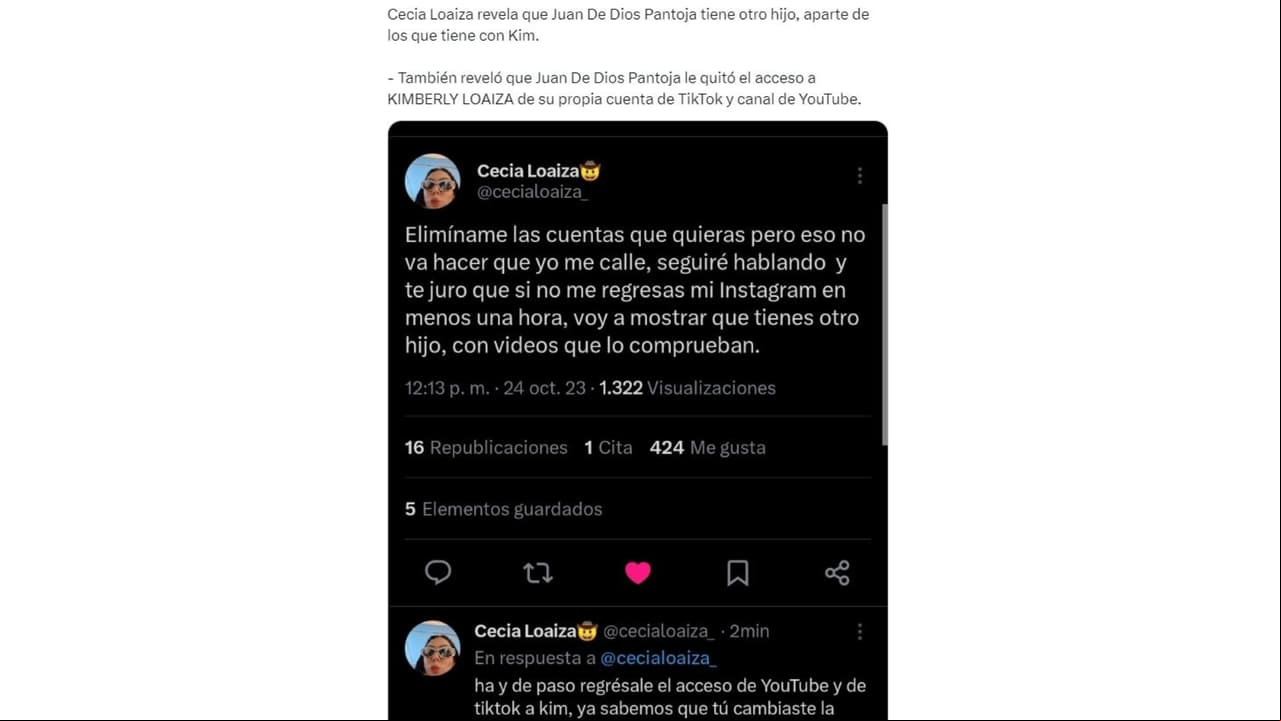 Prima de Kimberly Loaiza asegura que JD Pantoja tiene un hijo con otra mujer.