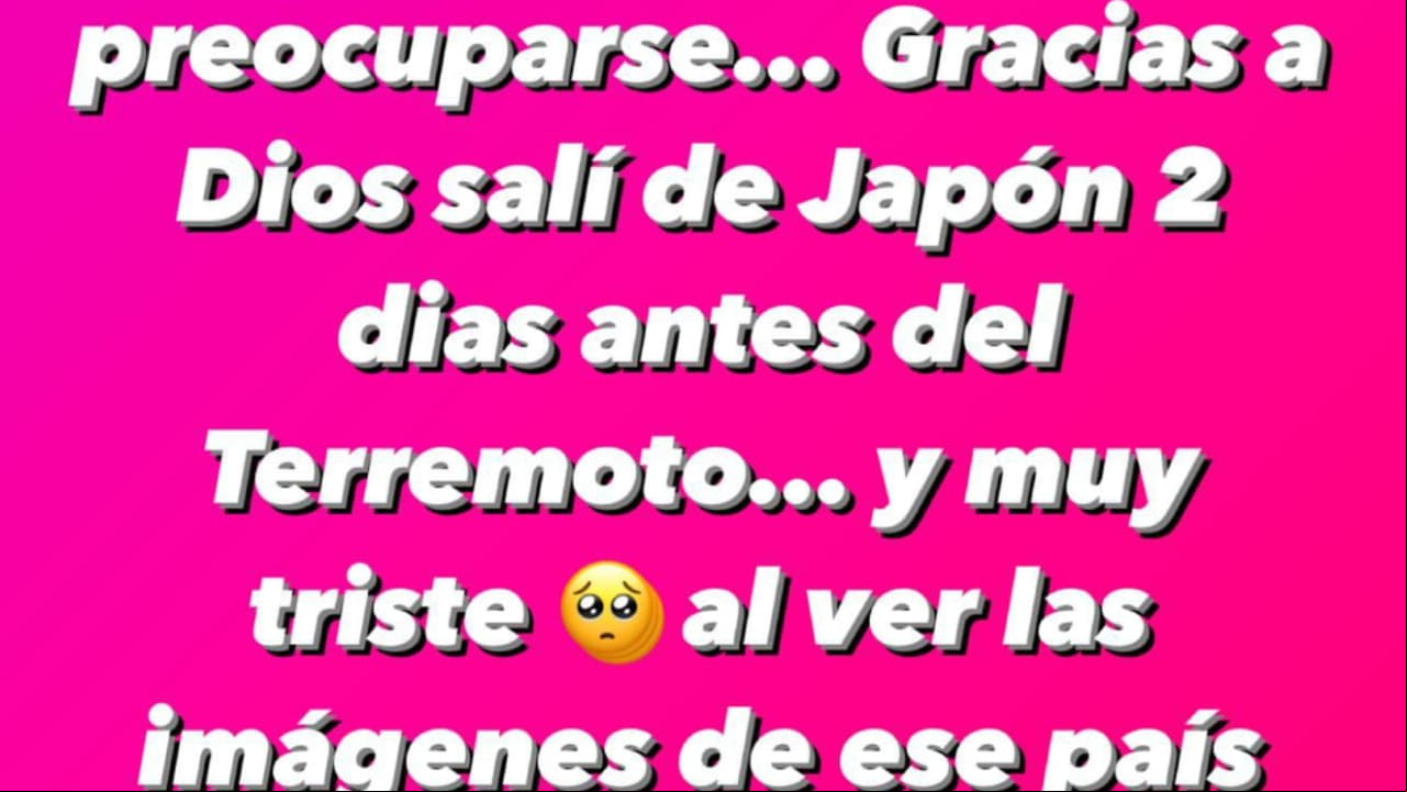 Galilea Montijo confirmó que dejó Japón "dos días antes del terremoto".
