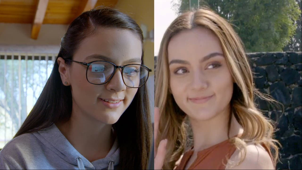 Fernanda Rivas fue una nerd con lentes y cabello oscuro en 'Un lugar en el mundo', pero lució cabello rubio en 'A todo pulmón'.