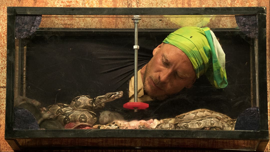 Ni siquiera el Inframundo lo intimida, como cuando una serpiente le aventó una mordida y él siguió con su prueba.