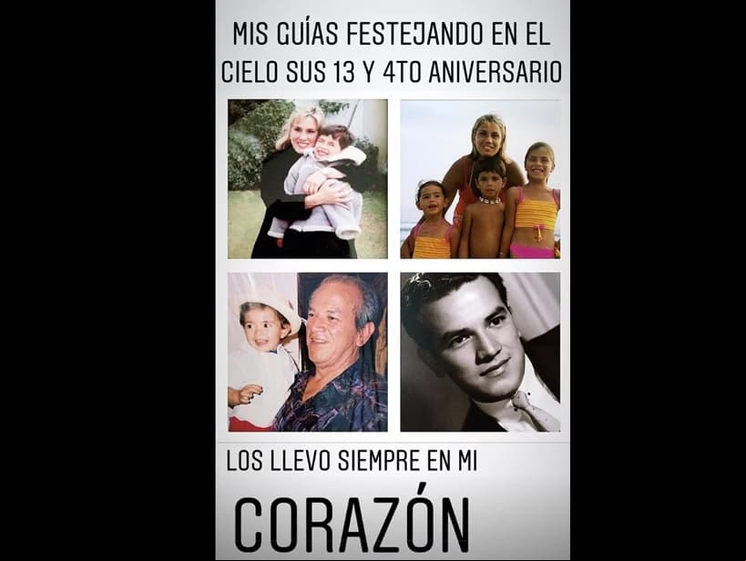 Mientras que Alejandro mostró varias diapositivas en las que convive con su madre, además de recordar a su abuelo materno, Hugo Pretelini, quien falleció el 11 de enero de 2016, según reportó la revista ¡Hola! México. “Mis guías festejando en el cielo sus 13 y cuarto aniversario. Los llevo siempre en mi corazón”, escribió el joven para acompañar la publicación.