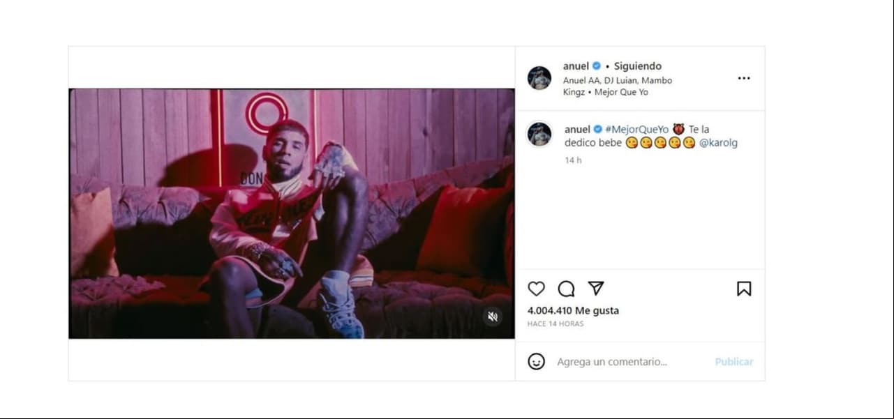 Anuel AA hizo esta publicación en Instagram.