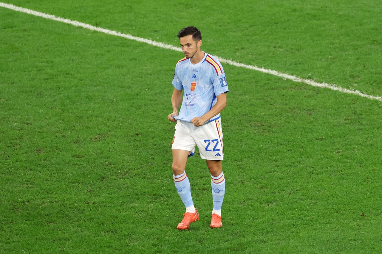 Sarabia erró su disparo al enviarlo al poste.