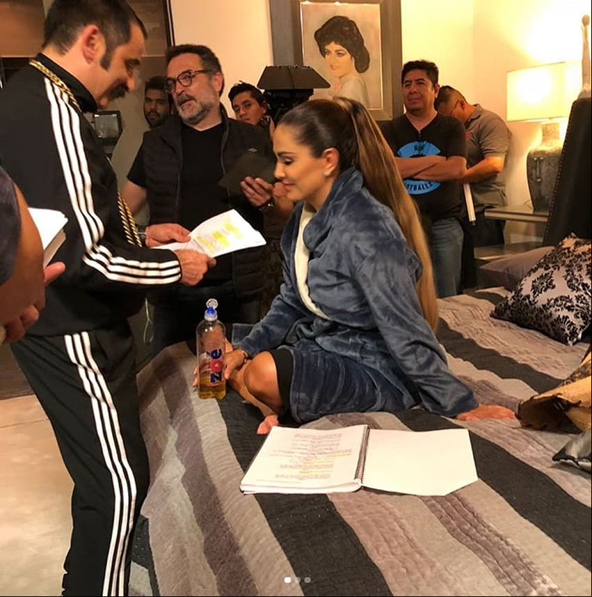 Ninel Conde en las grabaciones de 'El Señor de los Cielos'