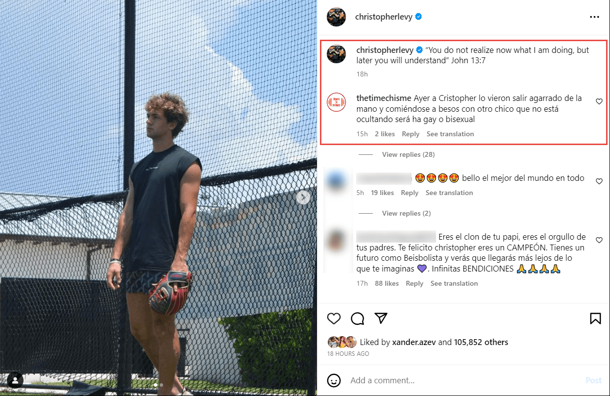 William Levy reacciona a las fotos de su hijo Christopher