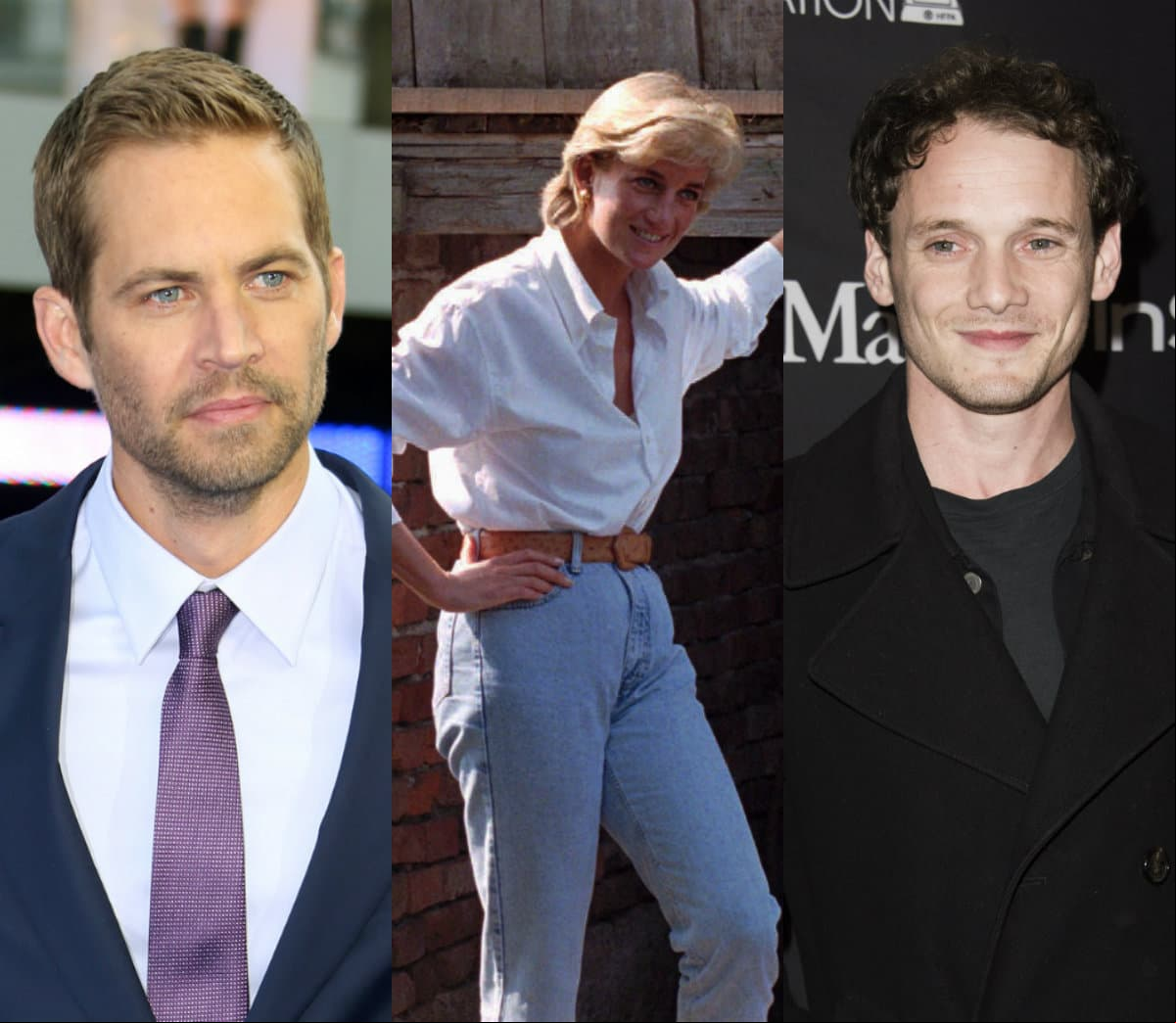 Paula Walker, Lady Di y Anton Yelchin fueron algunos famosos que perdieron la vida en aparatosos accidentes automovilísticos.