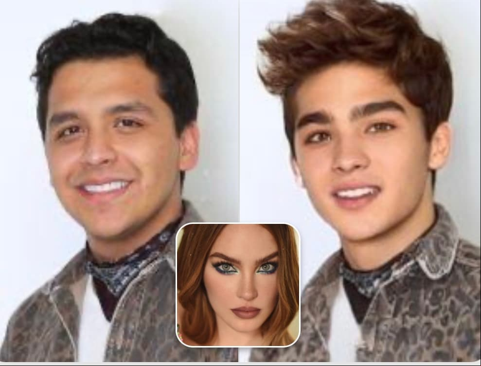 La tercera combinación de diapositivas arrojó una nueva posibilidad; un varón con la nariz, cejas y estructura facial del cantante de 'De los besos que te dí', pero con los ojos claros, herencia de su futura "madre".