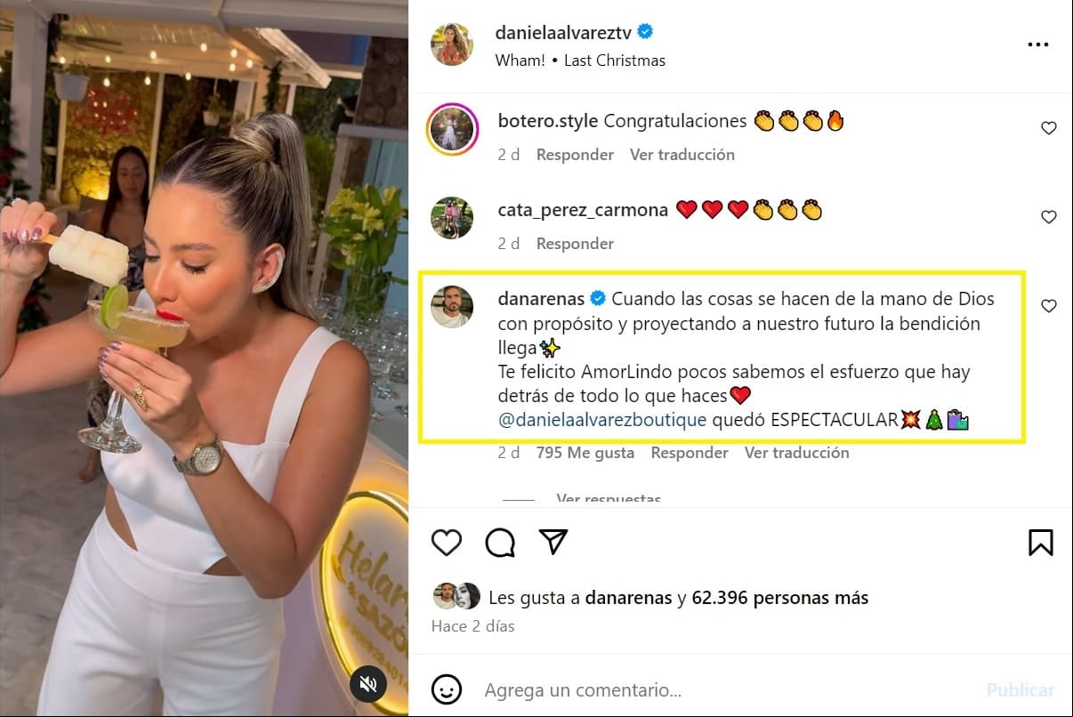 Daniella Álvarez hace realidad su sueño y Daniel Arenas le dedica romántico mensaje
