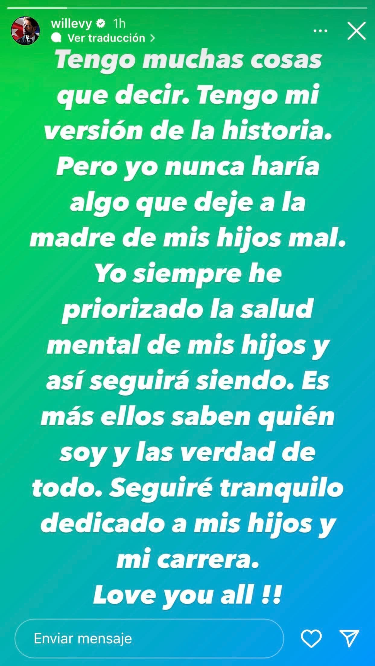 William Levy rompe el silencio tras ruptura con Elizabeth Gutiérrez.