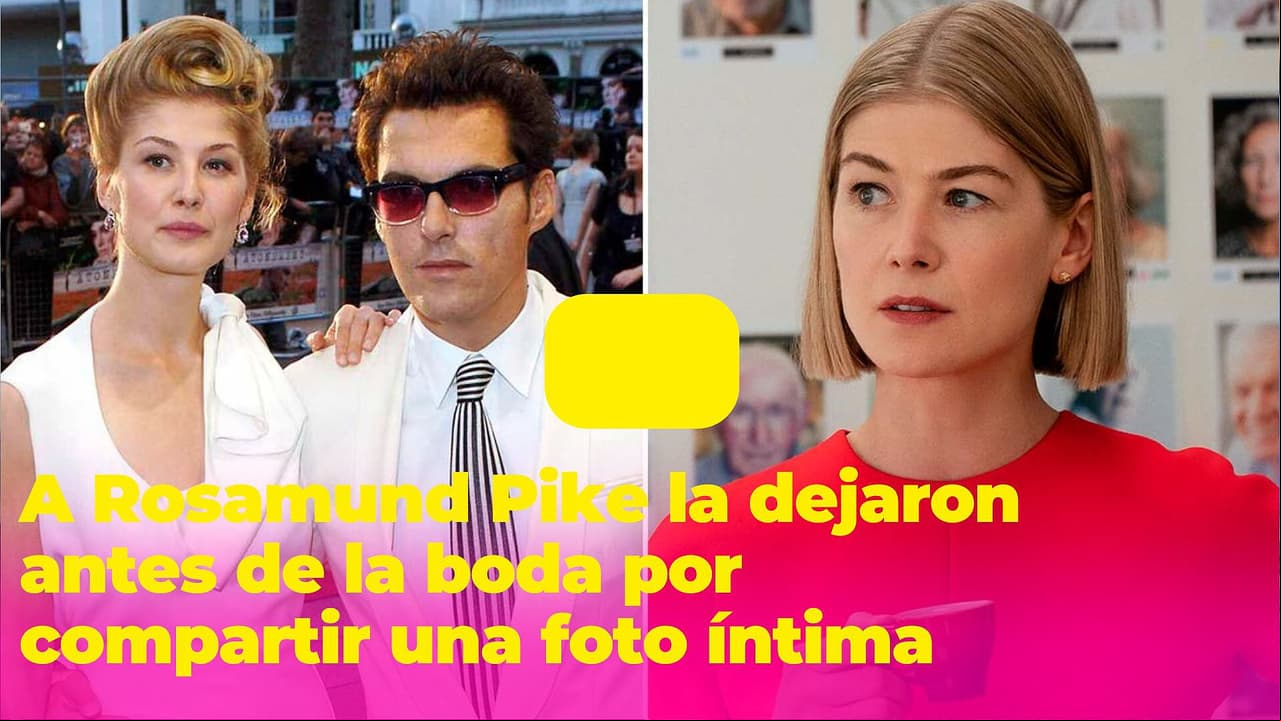 El ex de Rosamund Pike la dejó antes de la boda: un error en las invitaciones lo detonó