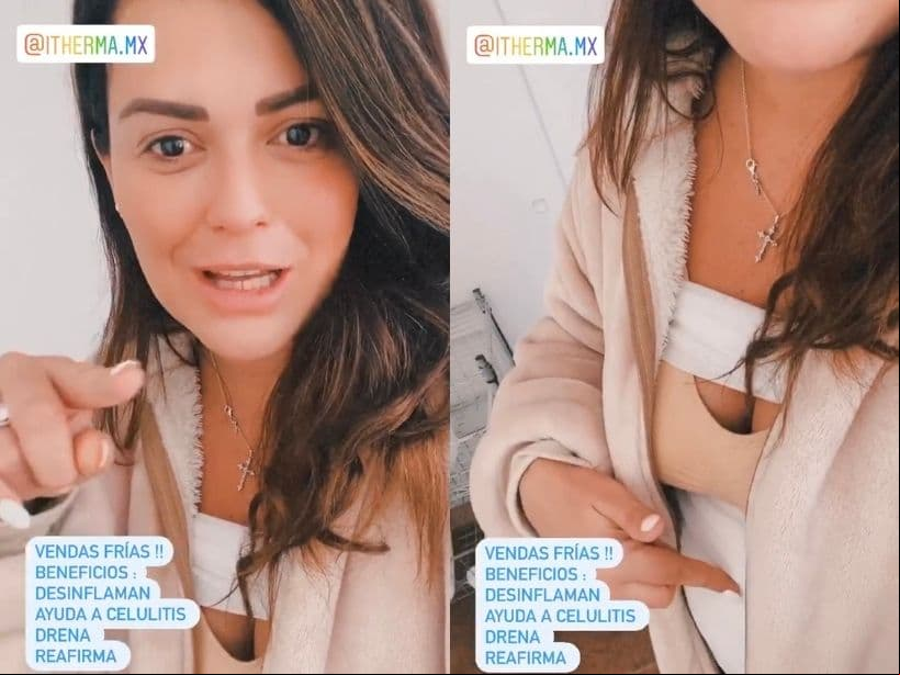 Mientras que minutos después, explicó: “Estoy iniciando mi tratamiento de vendas frías y la verdad es que está cañón los resultados que dan. Yo lo había hecho para mi boda y ahora en postparto empecé antes de que Lucca cumpliera un mes”, compartió.
