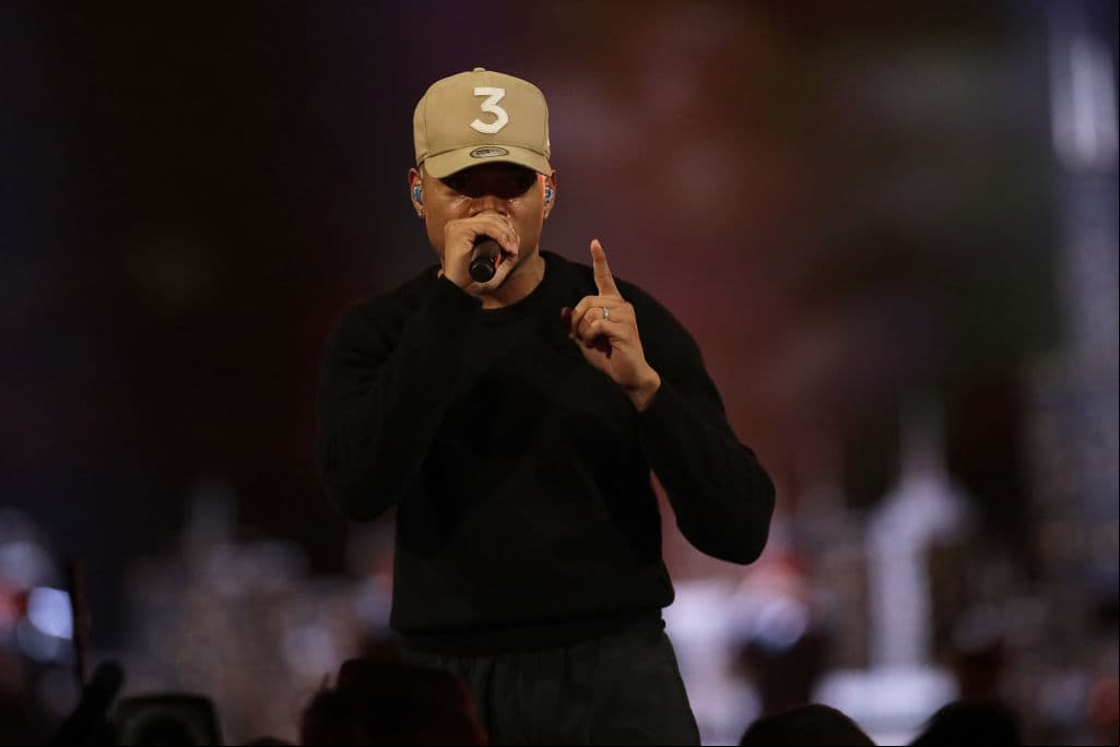 CHICAGO, ILLINOIS - FEBRUARY 16: Chance the Rapper performs during halftime of the 69th NBA All-Star Game at the United Center on February 16, 2020 in Chicago, Illinois. NOTE TO :  expressly acknowledges and agrees that, by ing and or using this photograph,  is consenting to the  and conditions of the Getty Images License Agreement. (Photo by Jonathan Daniel/Getty Images)