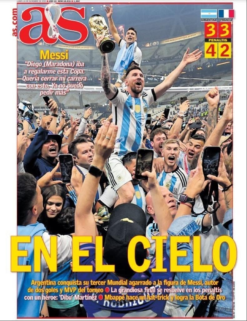 Las portadas de Argentina campeón en Qatar 2022