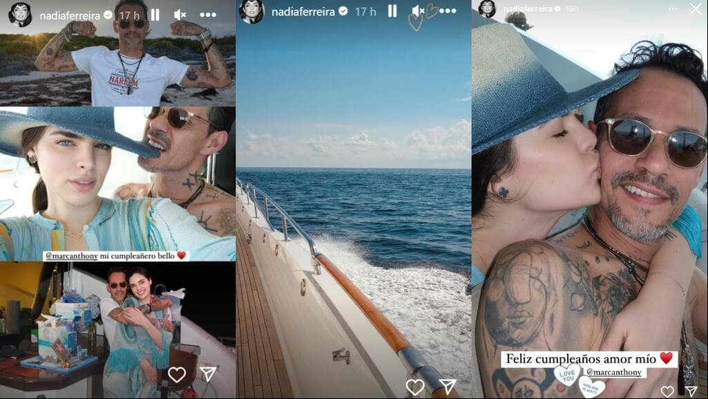 Nadia Ferreira llenó de besos a Marc Anthony en su cumpleaños 55.