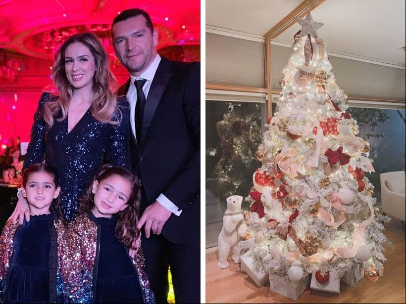 Jacqueline Bracamontes también presumió su árbol de Navidad, el cuál predominó por su temática invernal. Enormes esferas, moños rojos, cajas de regalo y osos polares fueron algunos de los elementos que la conducta colocó junto a sus hijas. “Amo la Navidad”, detalló.