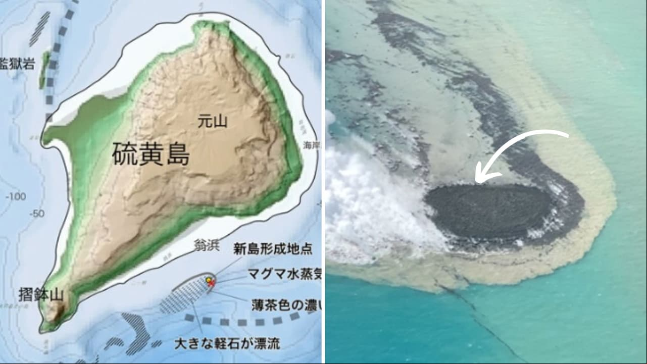 Imágenes de la erupción y la isla