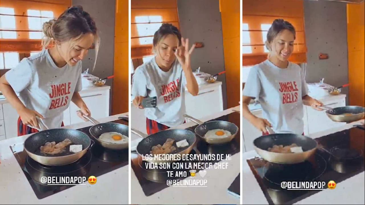Christian Nodal exhibe a Belinda como toda una ama de casa y muestra su talento para la cocina
