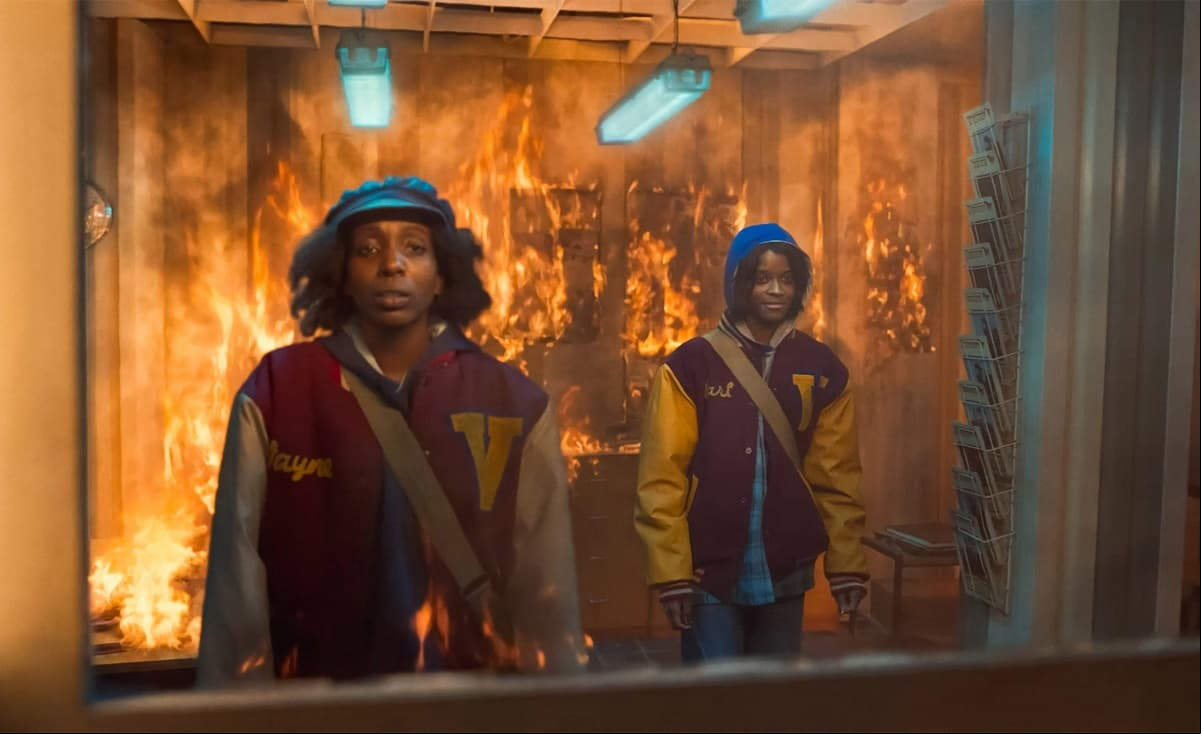 UK. Letitia Wright and Tamara Lawrance in a scene from the (C)Columbia Pictures new movie : The Silent Twins (2022) . Plot: Based on the lives of June and Jennifer Gibbons, real-life identical twins who grew up in Wales and became known as "the silent twins" because of their refusal to communicate with anyone other than each other. Ref: LMK110-J8347-130922 Supplied by LMKMEDIA. Editorial Only. Landmark Media is not the copyright owner of these Film or TV stills but provides a service only for recognised Media outlets. pictures@lmkmedia.com (Photo by Supplied by LMK/IPA/Sipa USA)