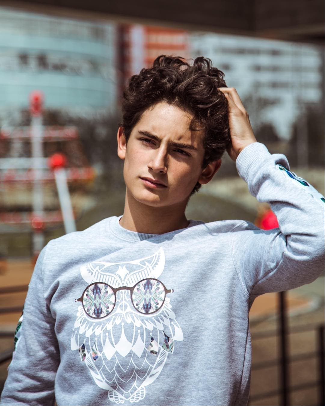 Las sudaderas estampadas también forman parte del estilo único de Emilio.