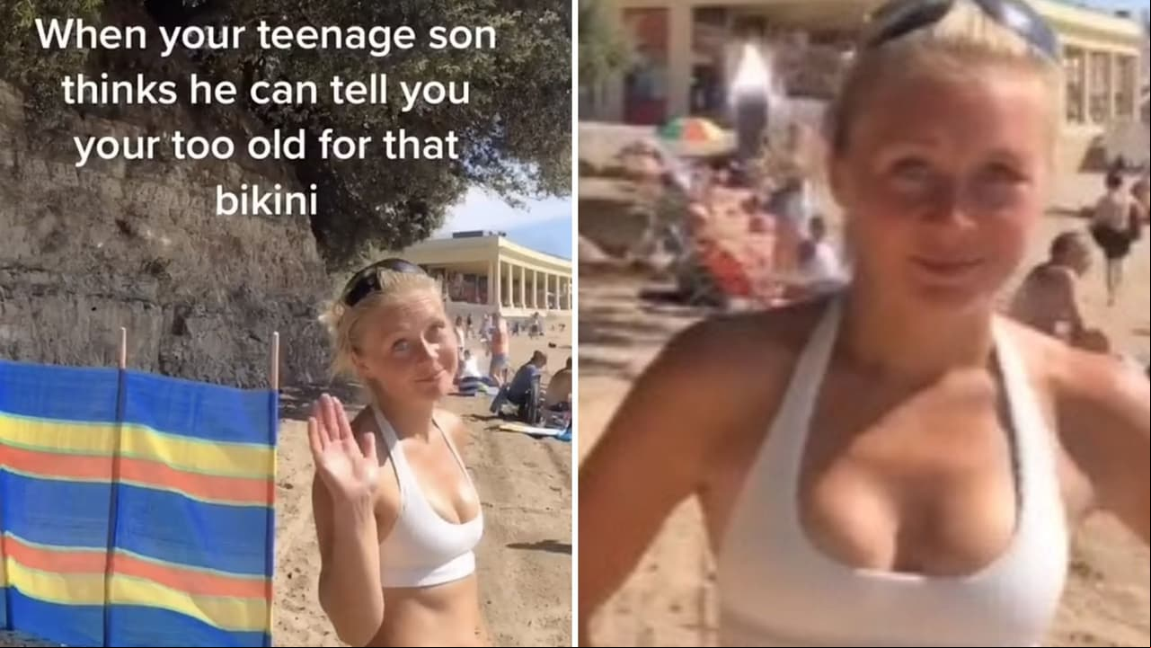 Joven asegura que su mamá es muy "grande" para usar bikini y ella se va de vacaciones sin él