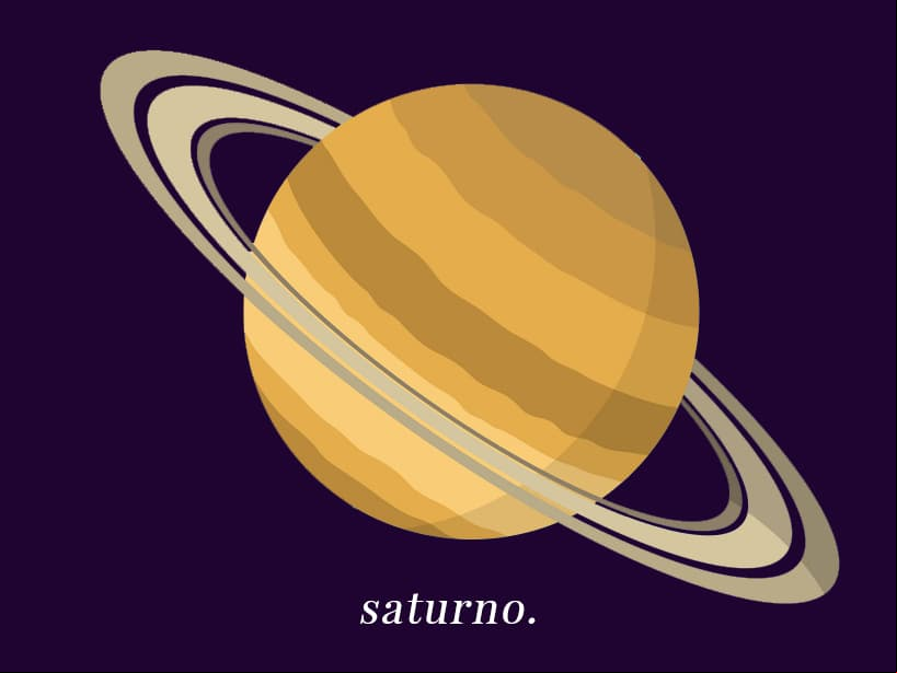 SATURNO: Representa la fuerza de voluntad, la concentración y la capacidad de realizar un trabajo con madurez, responsabilidad y convicción. La ambición es otra cualidad asociada a este planeta. Palabra clave: voluntad. Signo asociado: Capricornio.