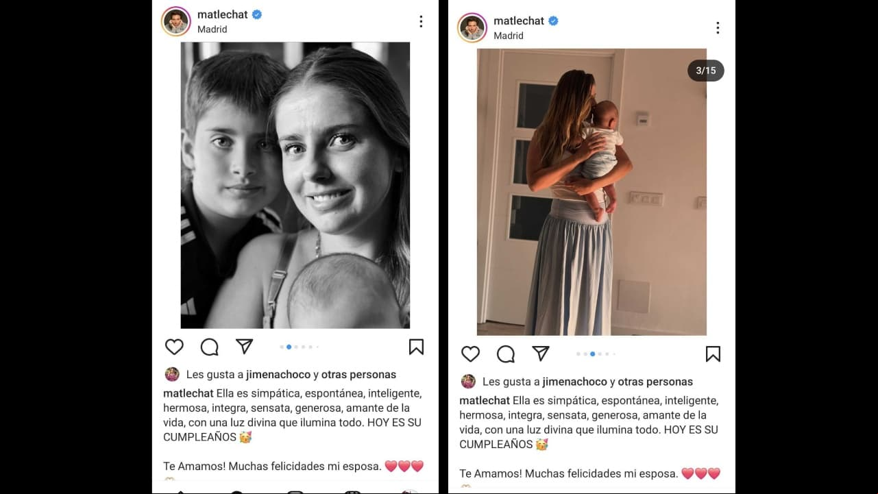Matías Novoa celebra el cumpleaños de Michelle Renaud con publicación