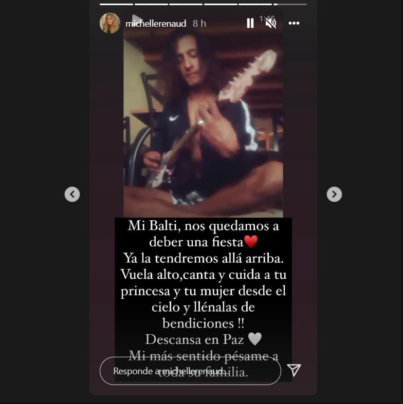 Michelle Renaud lamentó la muerte de su amigo Balti