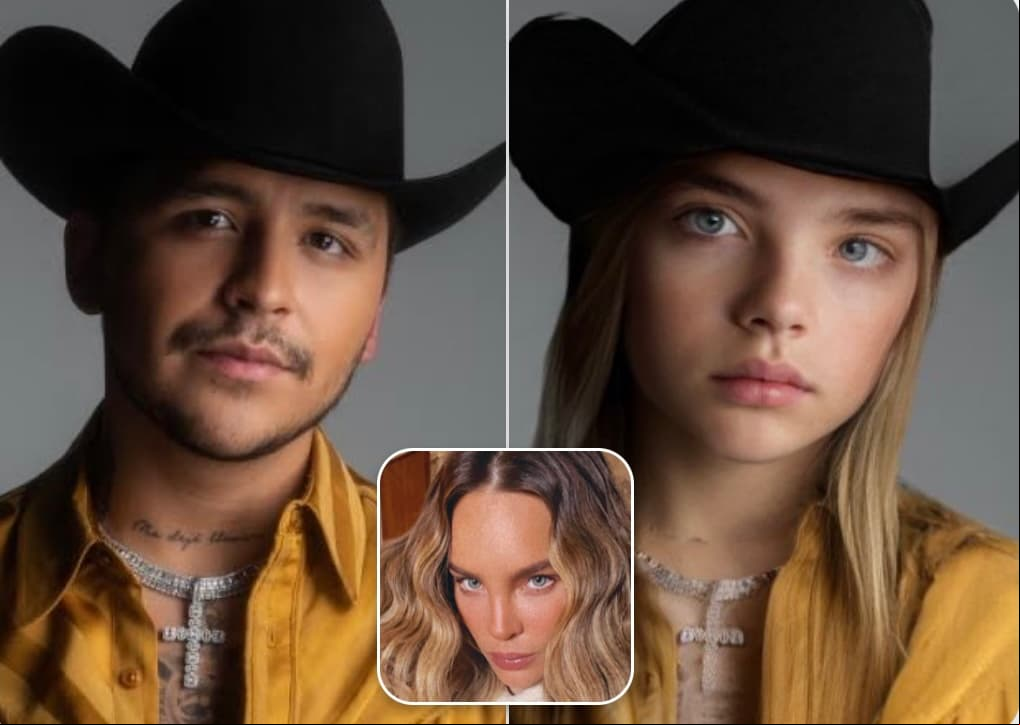 La primera combinación arroja a una niña muy parecida a la cantante de 'Lo siento', aunque mantiene rasgos faciales de Nodal.