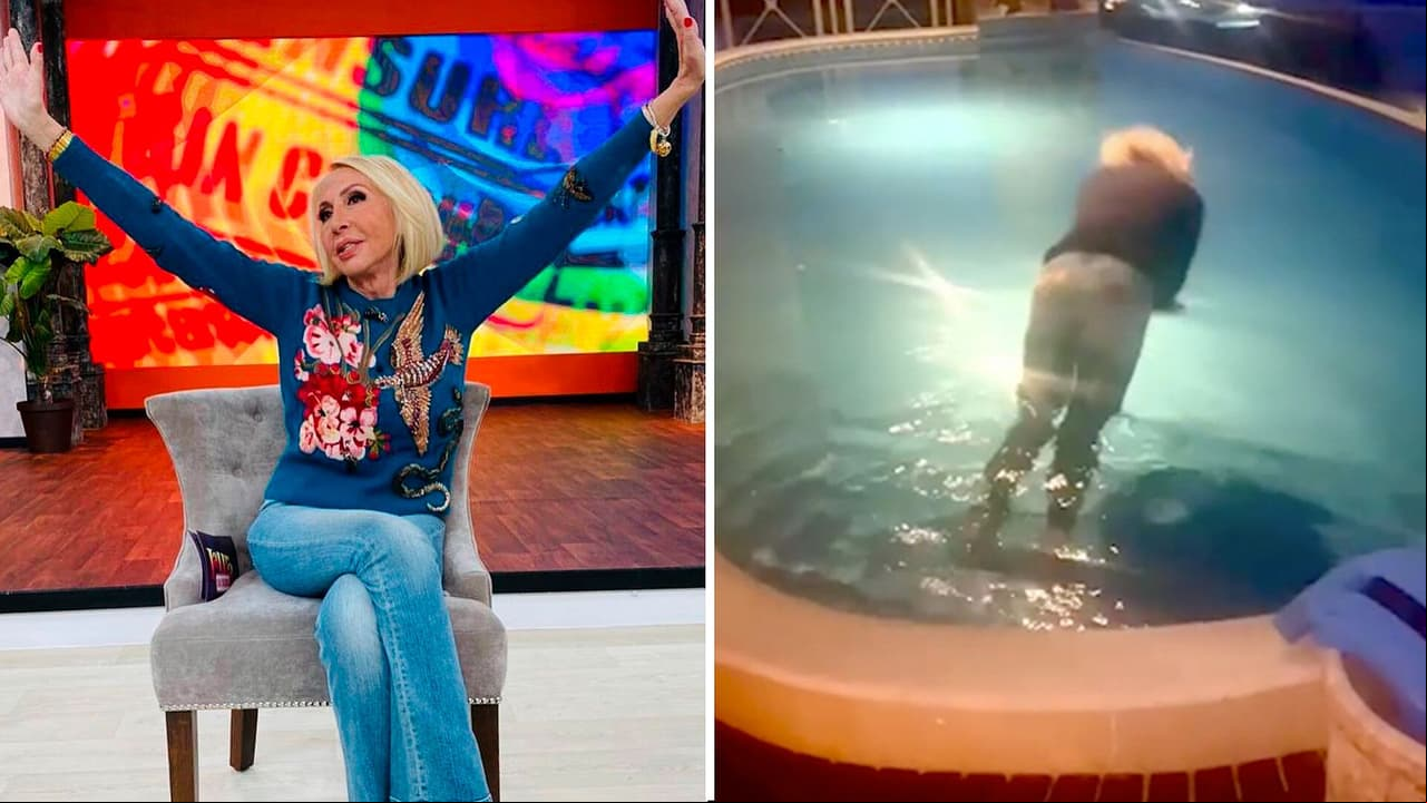 Laura Bozzo se da tremendo chapuzón en su piscina ¡con todo y ropa!