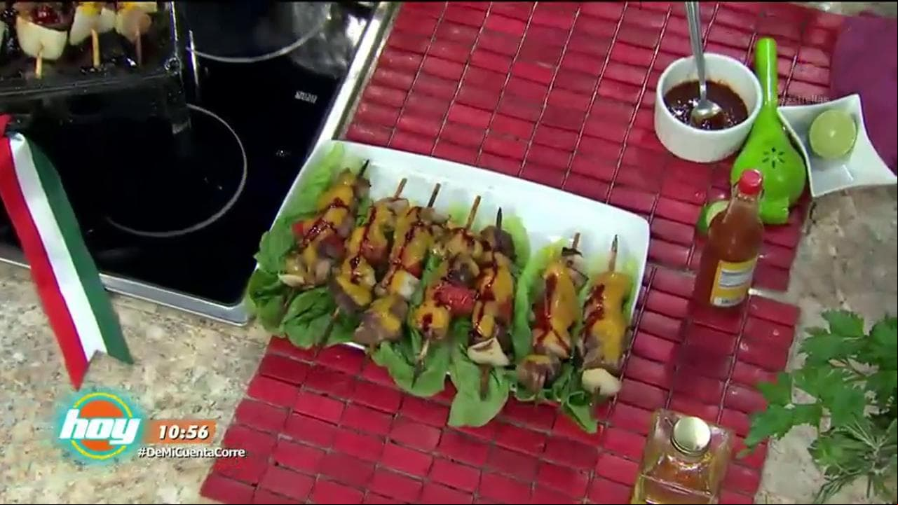 Cocina Brochetas de Cerdo en salsa de Mango Picosa