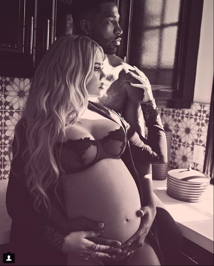 Khloé Kardashian posa en lencería con Tristan Thompson