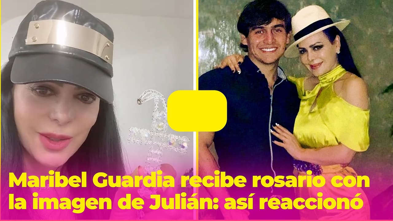Maribel Guardia queda al borde del llanto al recibir un rosario con la imagen de Julián Figueroa