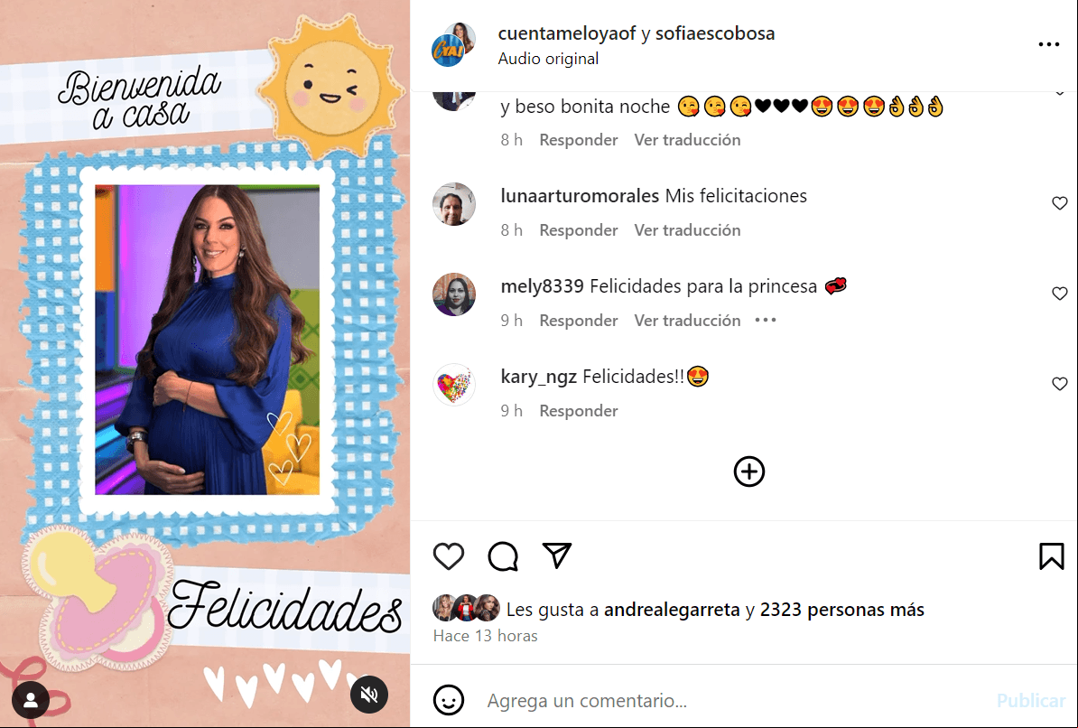 Anuncian el nacimiento de la hija de Sofía Escobosa, conductora de Cuéntamelo Ya!