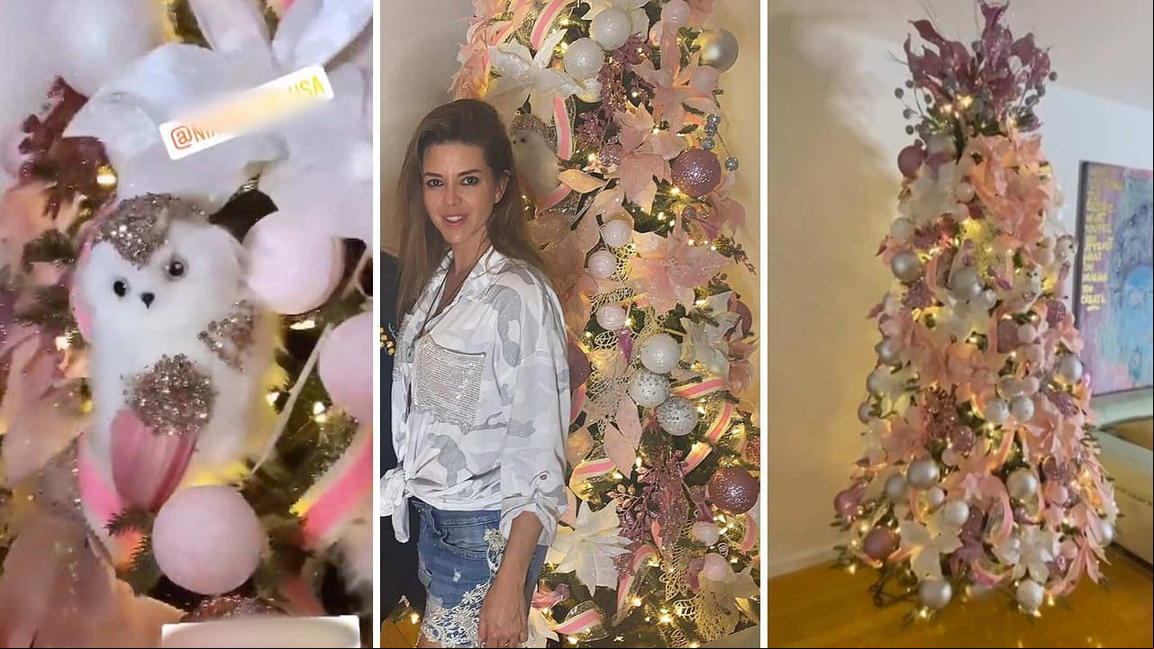 Alicia Machado presume su deslumbrante árbol de Navidad: con búhos y enormes esferas
