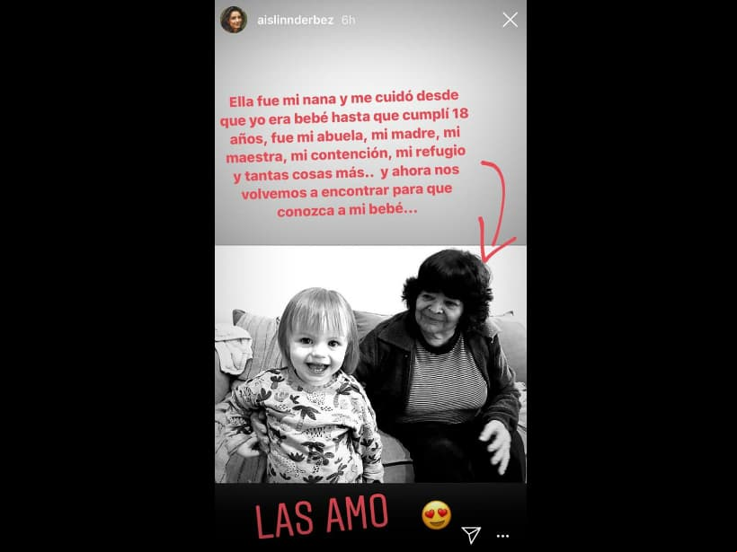 Aislinn Derbez presume encuentro entre Kailani y su nana.