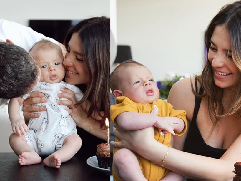 Para la foto de sus dos meses de vida, ‘Chicharito’ aparece en besando al niño, mientras que en su primer mes el pequeño destaca por sus grandes ojos y su parecido con su padre.