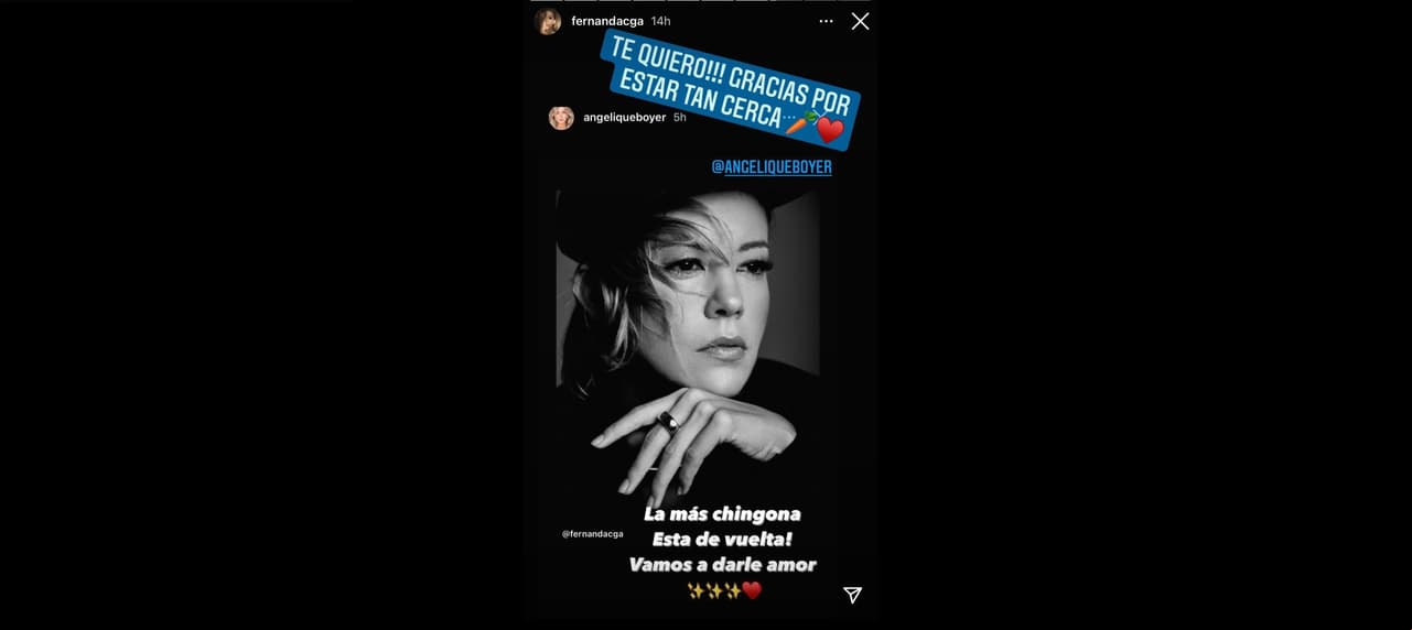 Angelique Boyer se sumó a la cadena de mensajes que dedicaron a Fernanda Castillo en redes sociales.