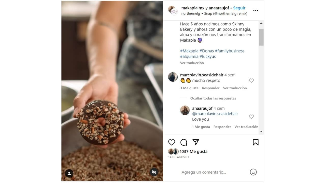 Ana Araujo escribió "Love you" en un mensaje a Marco Lavin.