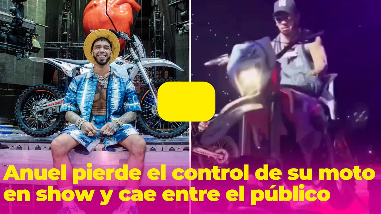 Anuel pierde el control de su moto en pleno show y cae entre el público: casi provoca una tragedia