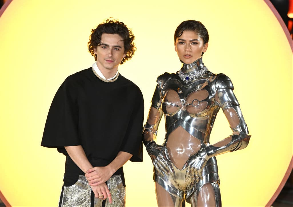 Timothée Chalamet y Zendaya en presentación de 'Dune 2'