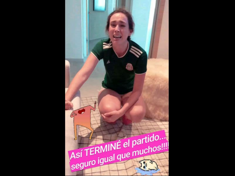 Jacqueline Bracamontes lloró por la victoria de México