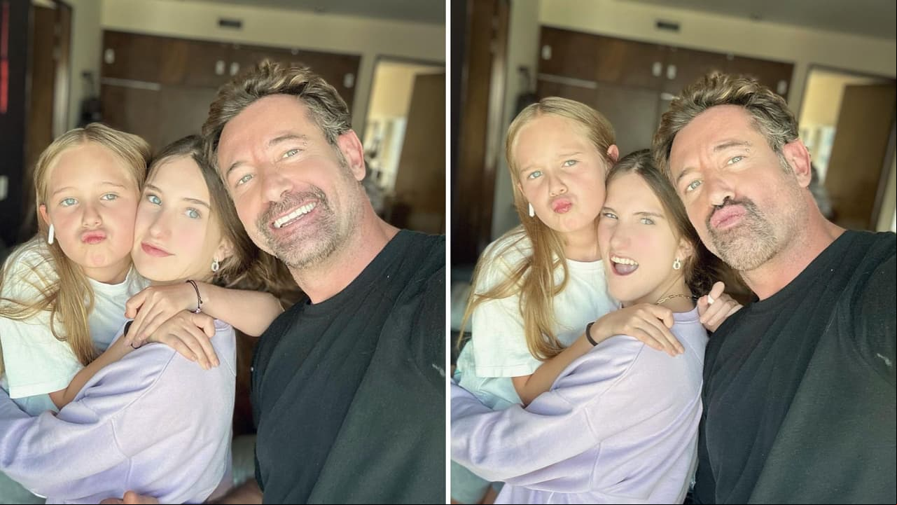 Gabriel Soto con sus hijas, Elissa y Alexa.