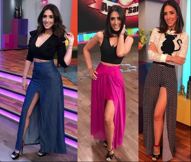 Faldas largas con una avertura en las piernas. El mejor color para combinarlas es el negro.