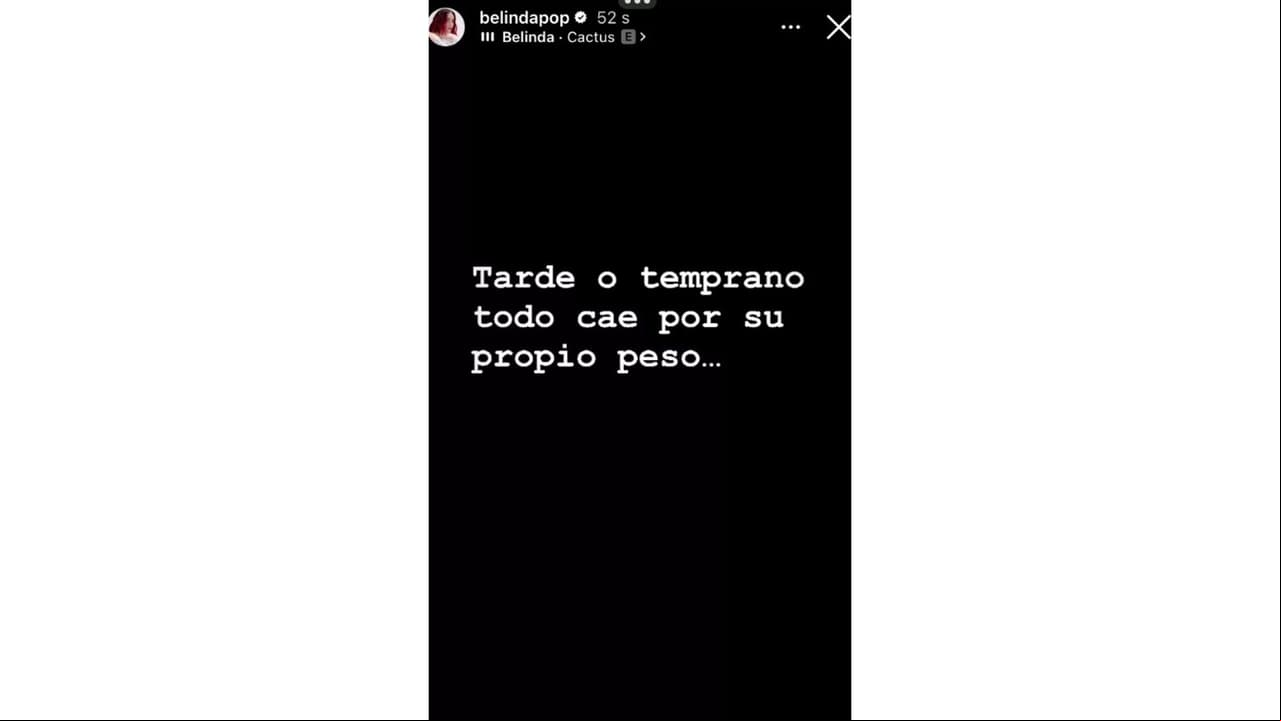 Belinda lanzó mensaje tras confirmación de noviazgo de Nodal y Ángela Aguilar.