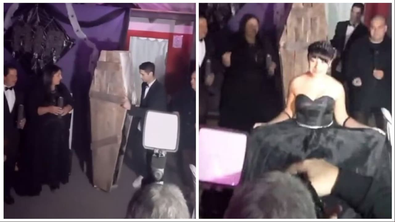 Quinceañera llegó a su fiesta en un ataúd.