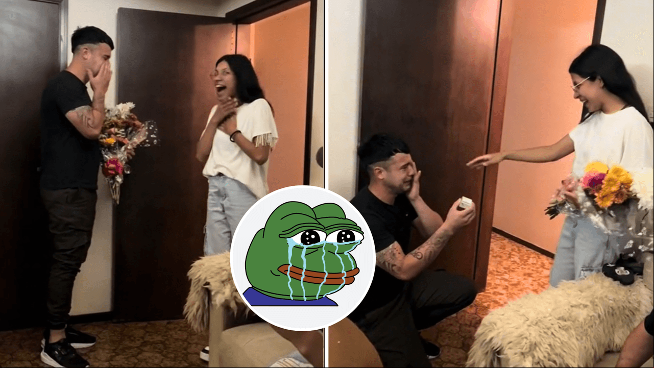 Joven rompe en llanto al pedirle matrimonio a su novia y todo Internet llora con él