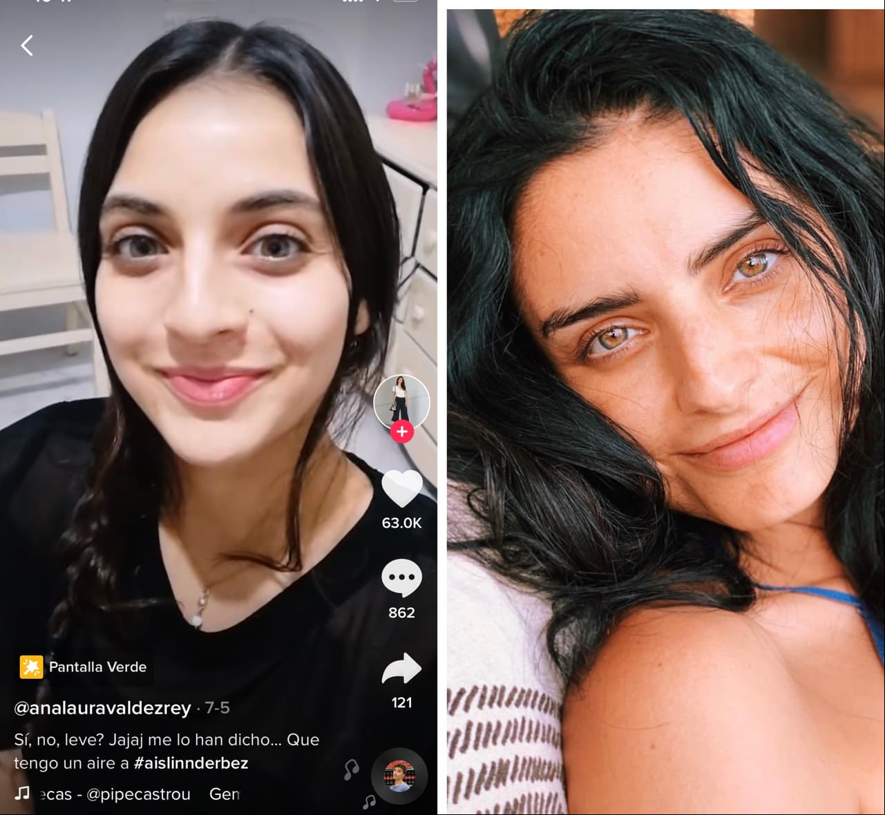 Al ser una de las actrices más famosas en México y contar con una belleza única, Aislinn Derbez es constantemente comparada con otras bellas mujeres dentro y fuera del miedo. Ana Laura Valdez Rey es una chica que, a través de TikTok evidenció su similitud con la actriz de 'A la mala'.