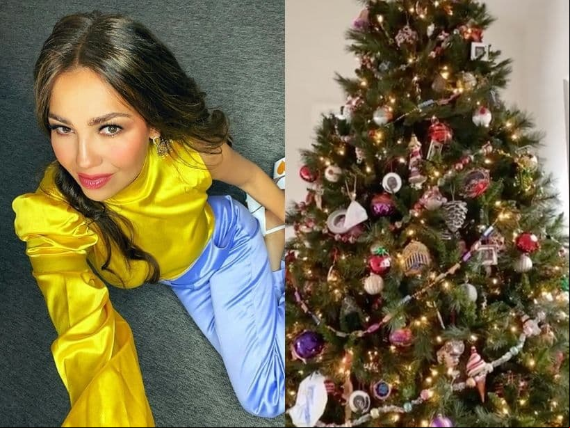 Thalía también mostró que está lista para celebrar las fiestas decembrinas y para ello compartió varias imágenes de su fabuloso árbol de Navidad.