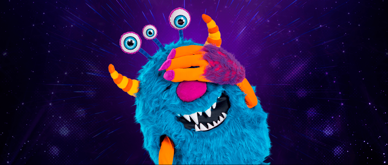 Monstruo es irreverente, sin ninguna preocupación en la vida. Su universo es un sitio de diversión sin fin.